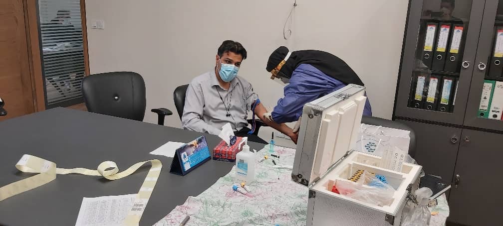 تست غربالگری کرونا در شرکت سرمایه گذاری مسکن تهران