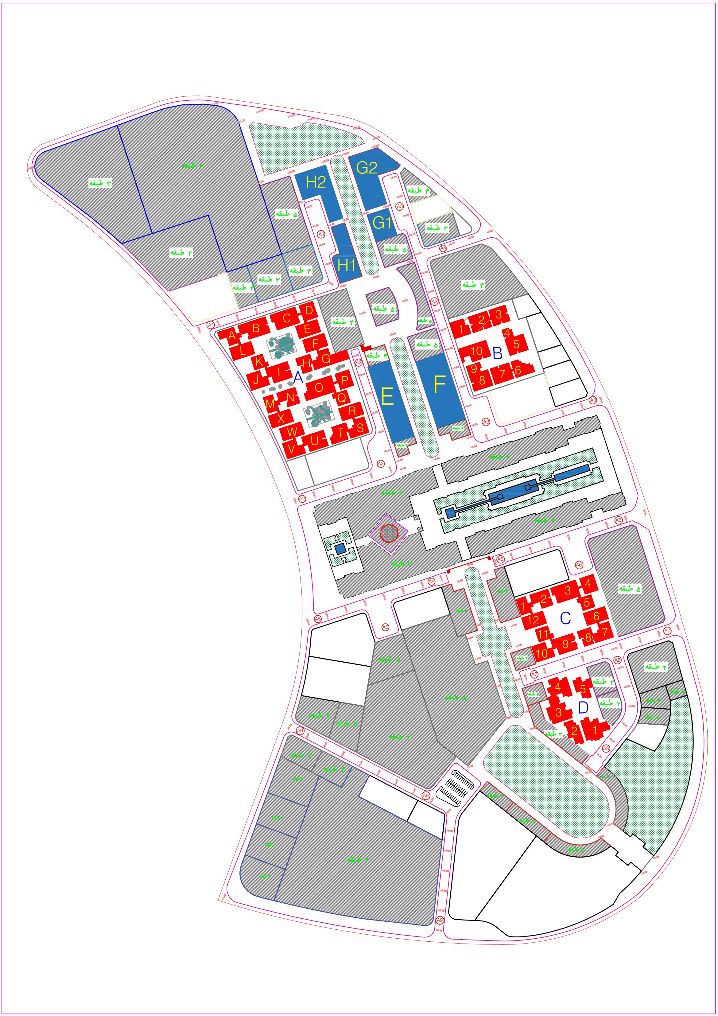 سایت پلان کل پروژه ایرانشهر به تفکیک کاربری ها